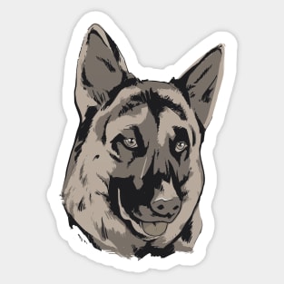 A German Shepherd head  Drawing. Sticker